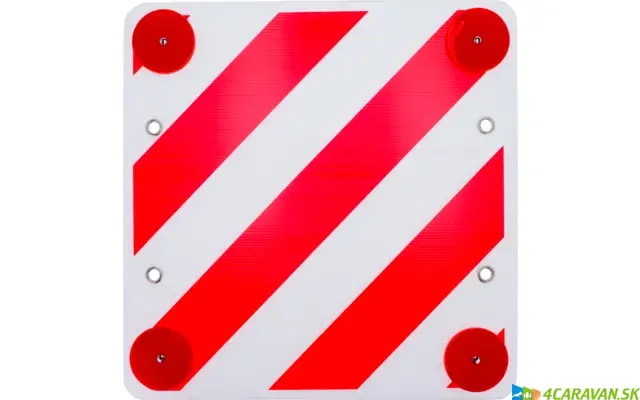 Výstražná tabuľa 50 × 50 cm – plastová, reflexná, s okami