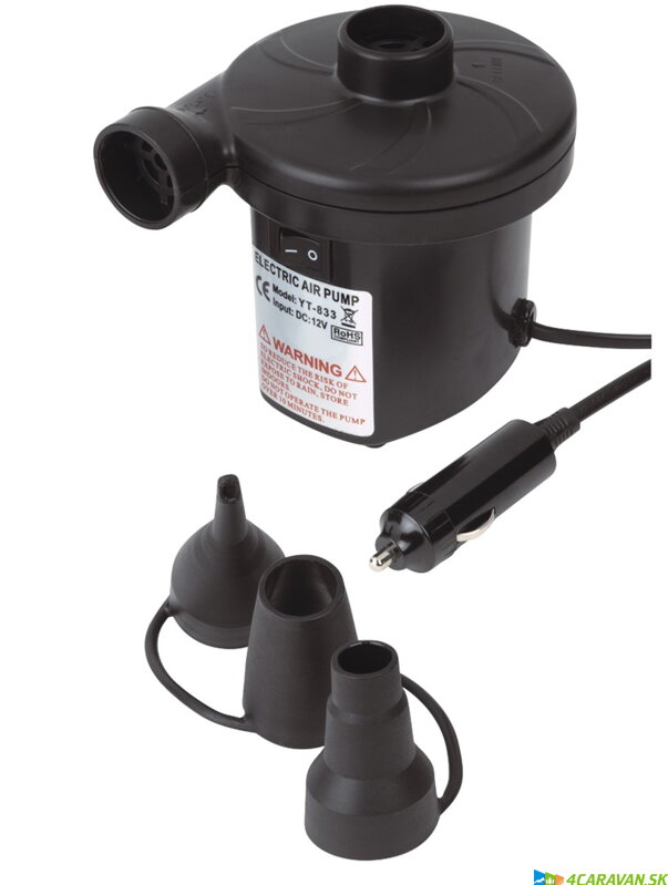 Elektrická vzduchová pumpa 12 V – kompaktná s 3 nadstavcami