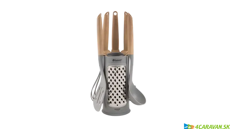 Outwell Adana Utensil Set – Kempingová sada kuchynského náčinia so stojanom a strúhadlom