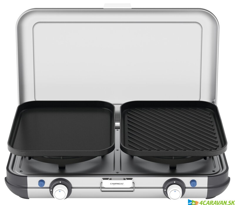 Camping Kitchen 2 Grill & Go Caravan – plynový varič s grilovacou doskou 2x 2 kW