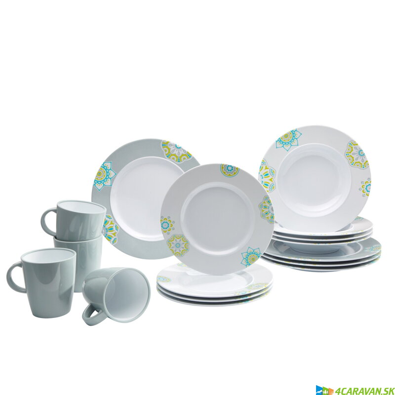 Brunner Sandhya – 16-dielna sada kempingového riadu z melamínu
