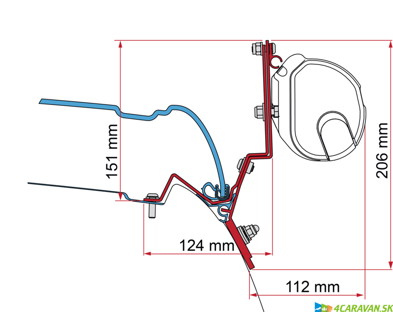 Adaptér na montáž markízy FIAMMA – Kit V-Class Marco Polo (od 2014)