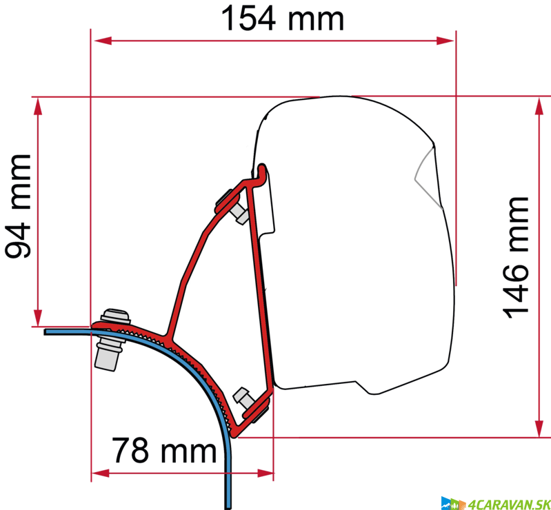 Adapter F43 Kit VW T5-T6 Lift Roof