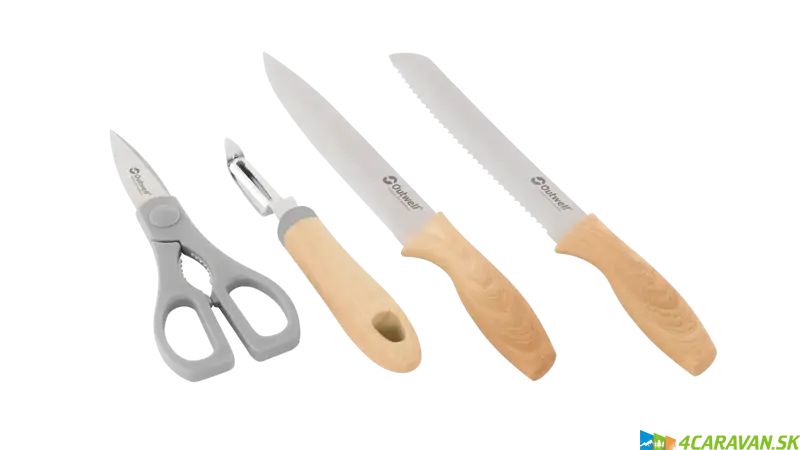 Outwell Chena Knife Set – kuchynský set s nožmi, škrabkou a nožnicami