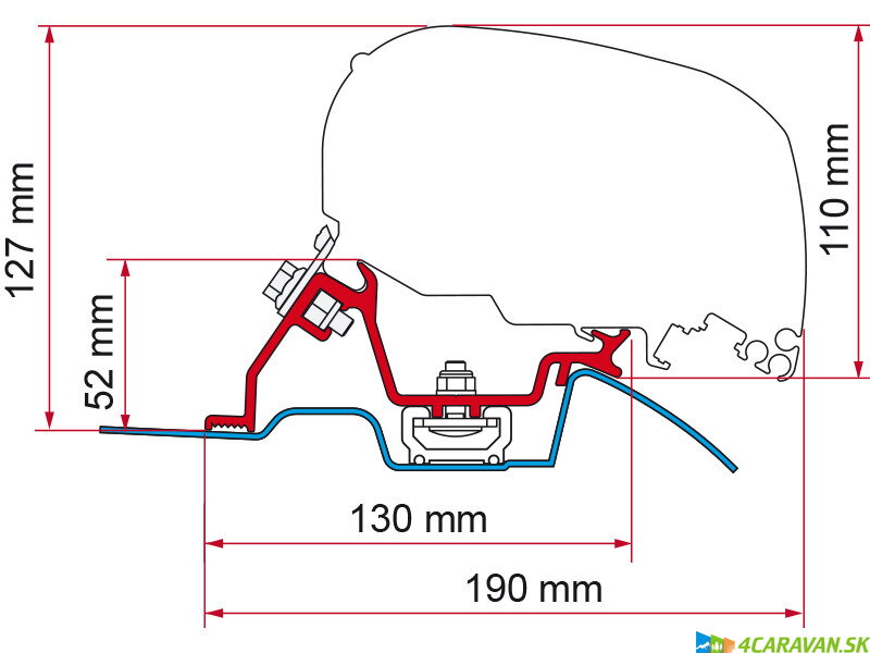 Adapter F80-F65 Mercedes Sprinter s Roof Rail