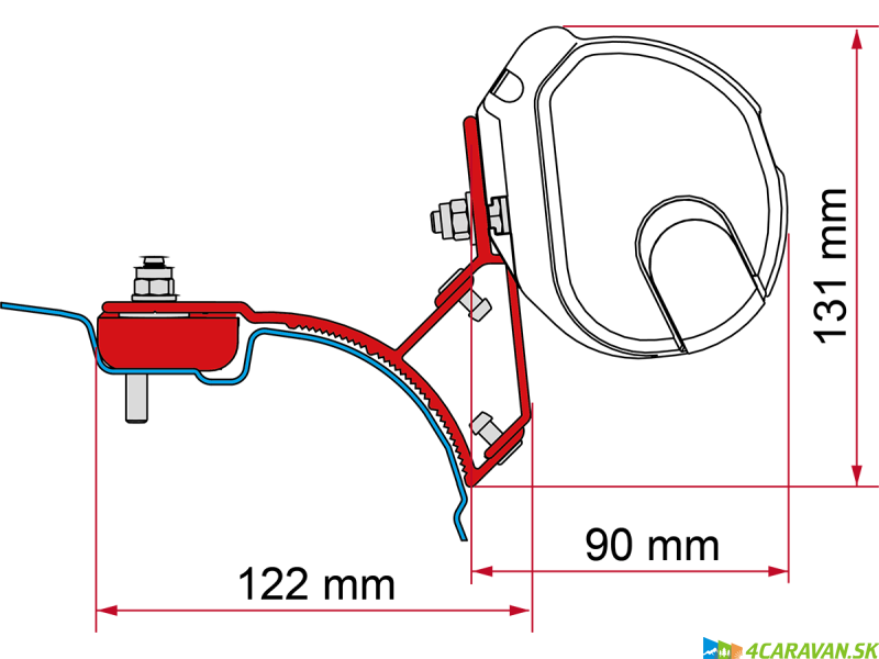 Adapter F35 VW T5 Multivan (2x21,5 cm) bez strešnej lišty „C
