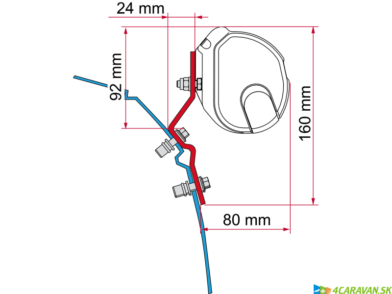 Adapter F35 VW T4 Lift Roof