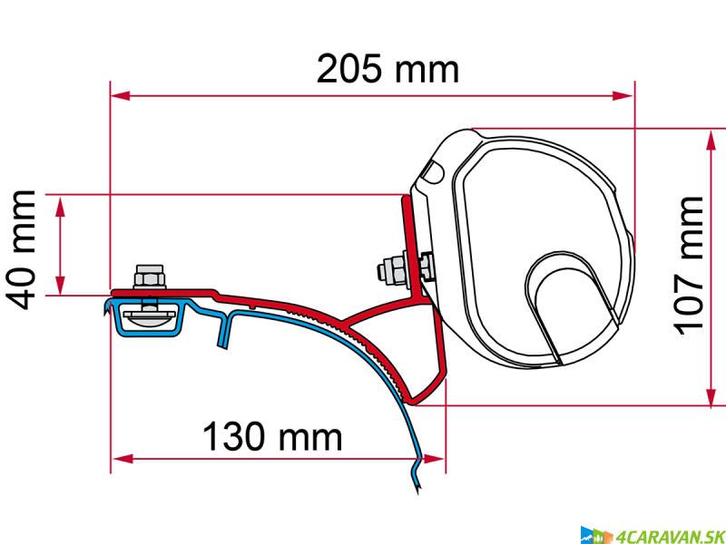 Adapter F35 VW T5 Multivan (2x12 cm) s C-lištou