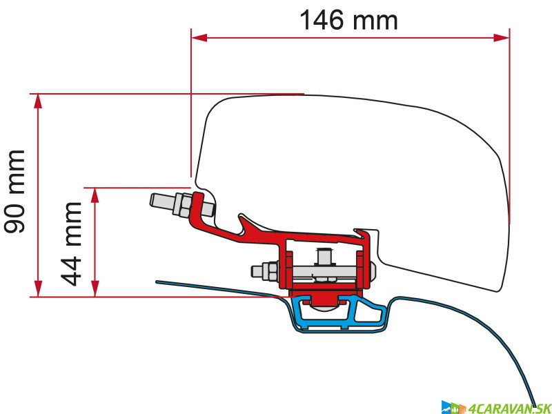 Adapter F40 Kit VW T5-T6 C-lišta