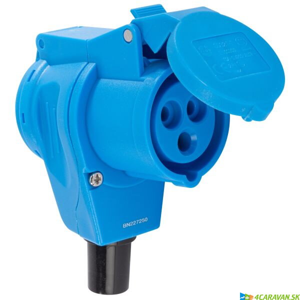 CEE rohová spojka 230 V / 16 A so zásuvkou a krytom