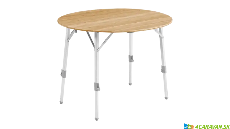 Outwell Custer Round – skladací kempingový stôl s bambusovou doskou