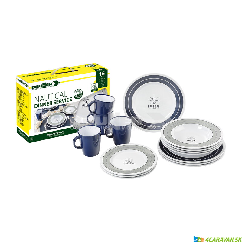 Brunner DINNER SERVICE NAUTICAL – 16-dielna sada melamínového riadu 
