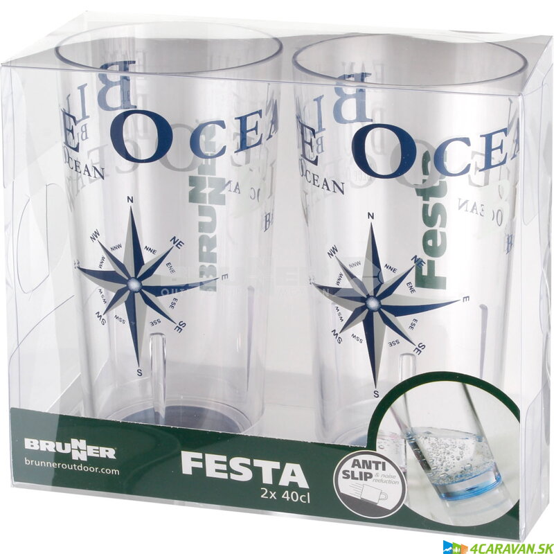 Brunner FESTA Blue Ocean –  pohár 40 cl, 2 ks