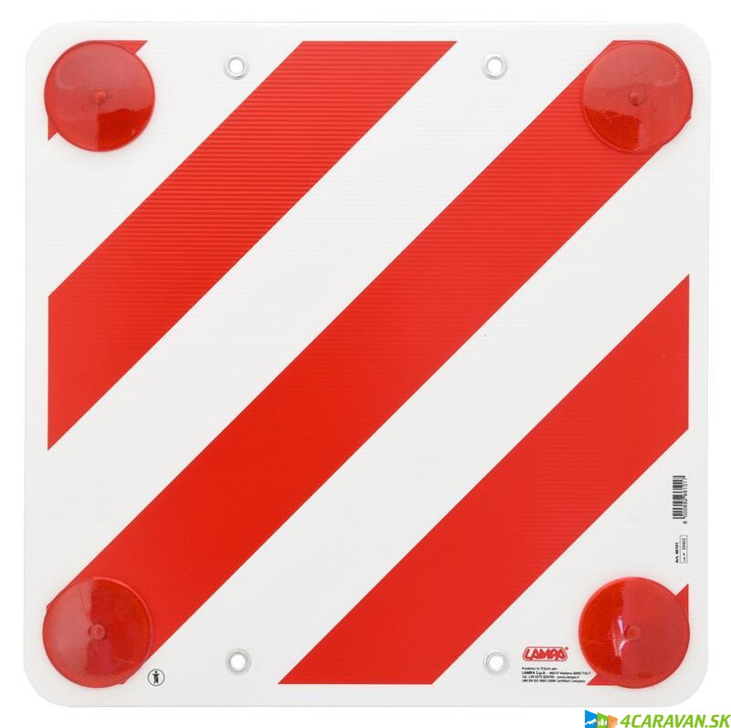 IWH výstražná tabuľa 50 × 50 cm – plastová, reflexná, s okami