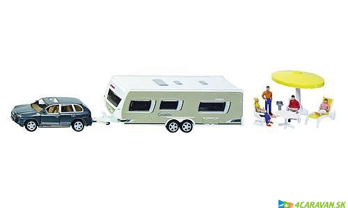 Siku auto s karavanom a príslušenstvom 1:55