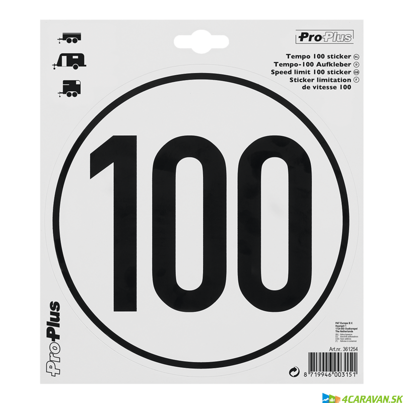 Nálepka s rýchlosťou 100 km/h