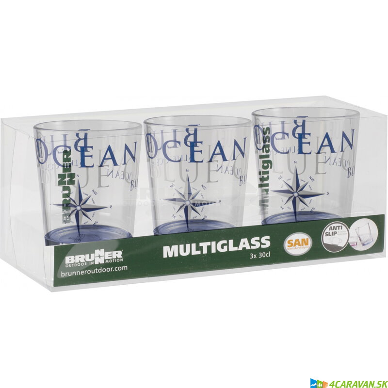 Brunner SET MULTIGLASS BLUE OCEAN – sada pohárov 3 × 30 cl