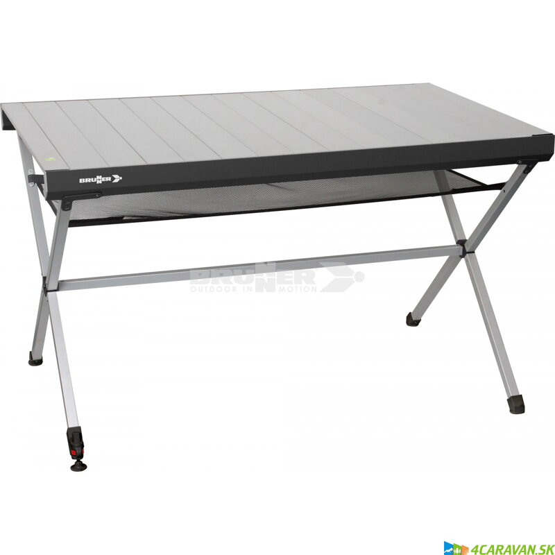 Brunner TITANIUM AXIA – skladací hliníkový stôl s rolovateľnou doskou