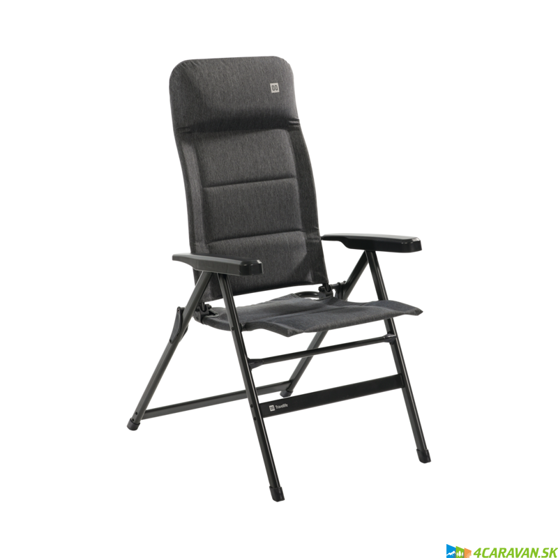 Travellife LAGO COMFORT Stormy Grey – pohodlná skladacia stolička na kempovanie